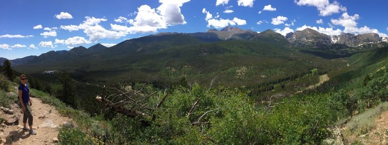 Great view coming down the trail.  Sprague lake off to the left.