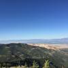 View from meadow of Salt Lake City and Kennecott copper mine.