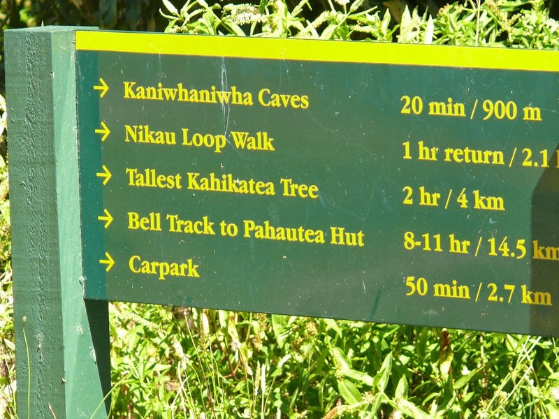 Signage (walking times)