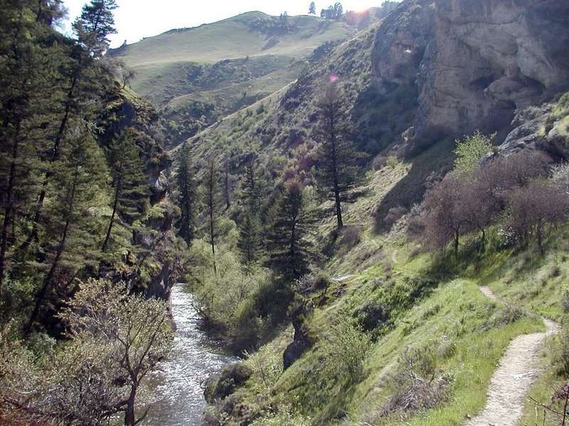 West Fork Rapid River Trail as seen from the Riggins Fish Hatchery.