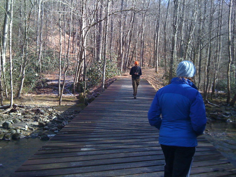 Crossing over First Branch on a well maintained bridge.