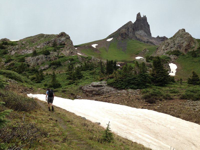 Beginning the ascent toward Lizard Head from the southwest and Black Face Ridge.