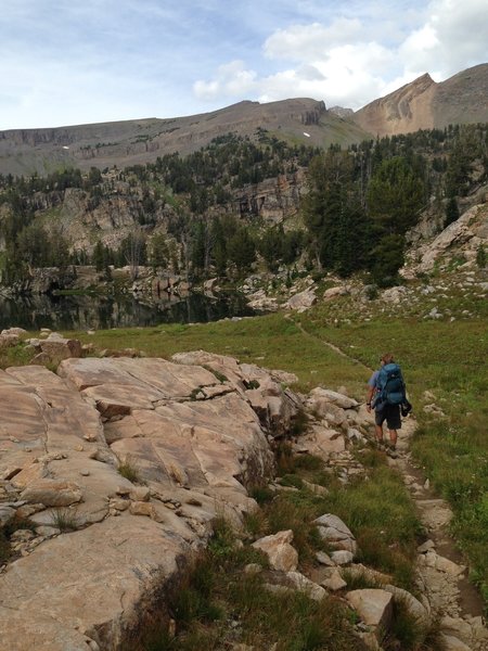 Heading into Alaska Basin on the South Teton Trail #027.