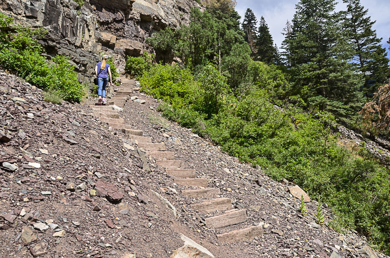 One of the steep sections on Ouray Perimeter Trail.