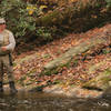 A fly fisherman trying to rip some lips on Indian Creek.