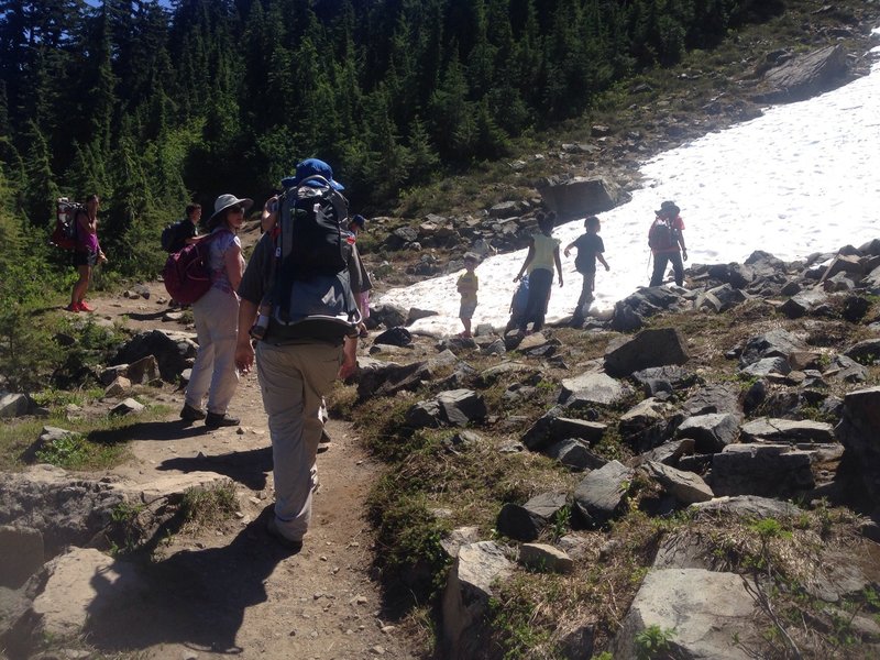 The closest snow to the trail on our late July hike.