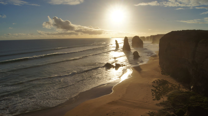 The Twelve Apostles just before sunset.