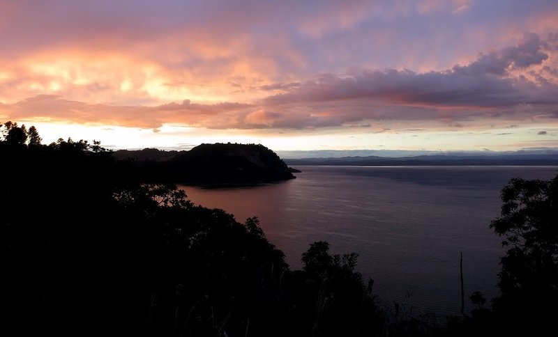 Sunset over the lake.