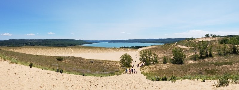 Wide shot from the highest point after the dune climb.