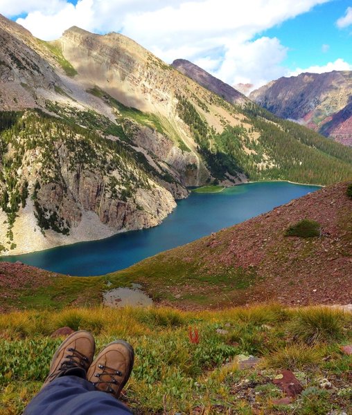 Taking a break on the way to Snowmass Lake on the Maroon Bells 4-Pass Loop.