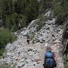 Ascending rocky steps along the Eagle Lake Trail.