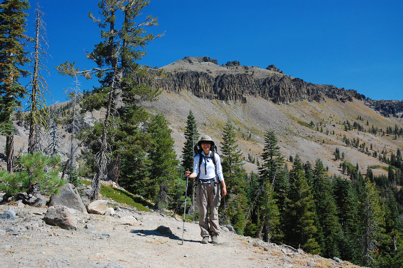 On her way to the summit of Castle Peak!