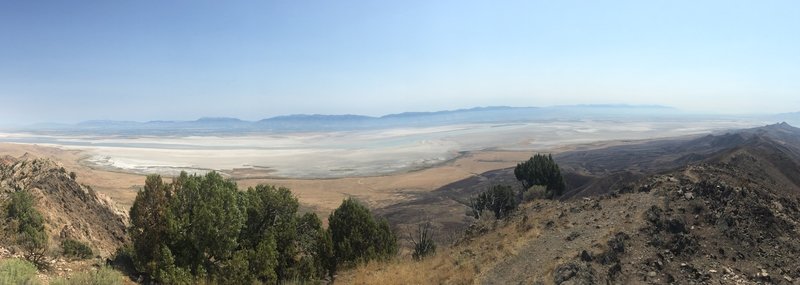 East-South east view of the Great Salt Lake from the top of Frary Peak.