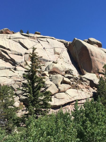 Yes, they are rappelling on this beautiful rock. You can also hike or go bouldering many areas of this national forest.