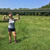 My wife as we passed under the Natchez Trace on the Garrison Creek Loop. This was one of her first hikes.