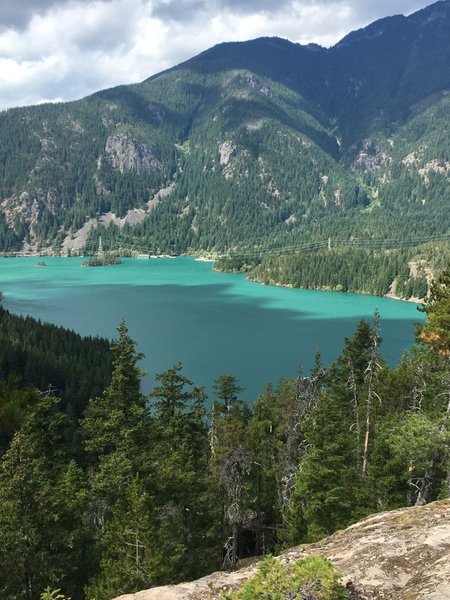 The rewarding view of Diablo Lake from the top!!!