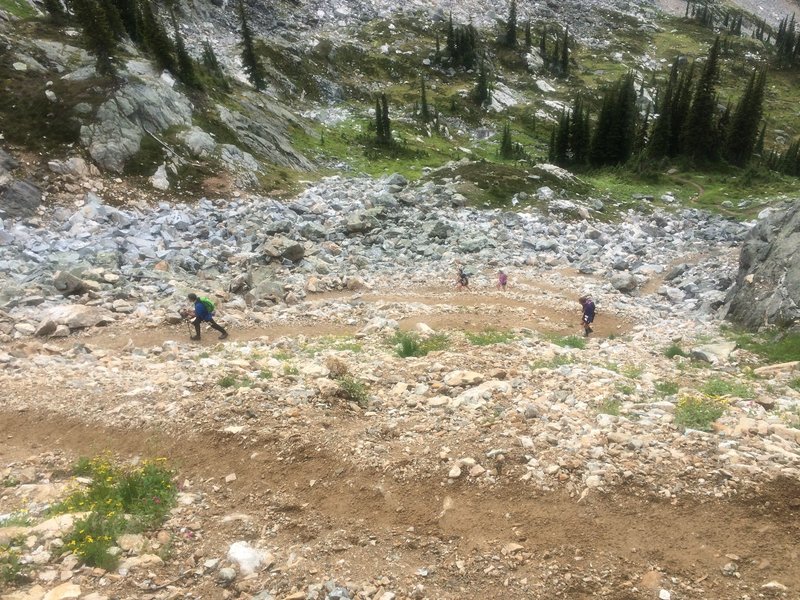 Making their way up to Jade Pass for the second time.