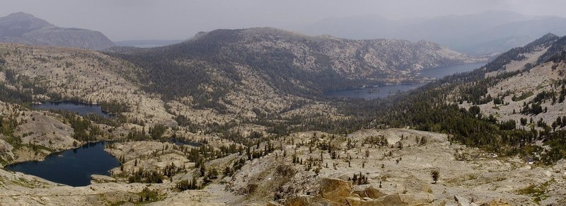 Ralston, Tamarack, and Echo Lakes from Ralston Peak summit.