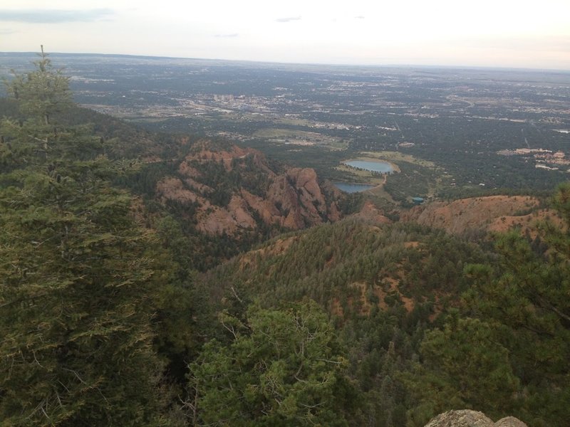 View from summit looking east into city center.