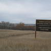 The western terminus marker for the North Country National Scenic Trail.