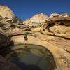 Exploring the Tanks above the Capitol Gorge Trail. Photo credit: NPS/Jacob Frank.