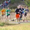 Runners approach the Gazebo hill about 1/2 mile into Run The Farm 2014.