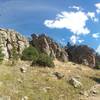 Just after one of the first switchbacks going up the west side of Burro Trail.