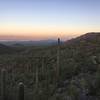 Morning shadows from the Tucson Mountains stretch out over Avra Valley.