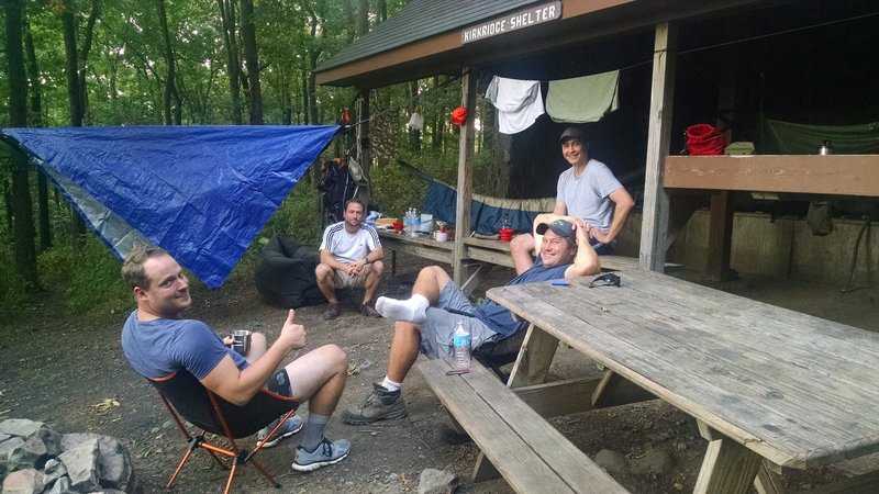 Smiles at Kirkridge Shelter: Appalachian Trail - Fox Gap PA to Columbia Gas Pipeline