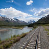 View from the railroad along the river.