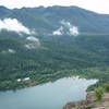 The view from Rattlesnake Ledge looking down on Rattlesnake Lake and the Cedar River Watershed Education Center.