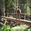 New footbridge over the creek.