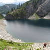 Ascending the climbers trail from Thornton Lake to the Col.