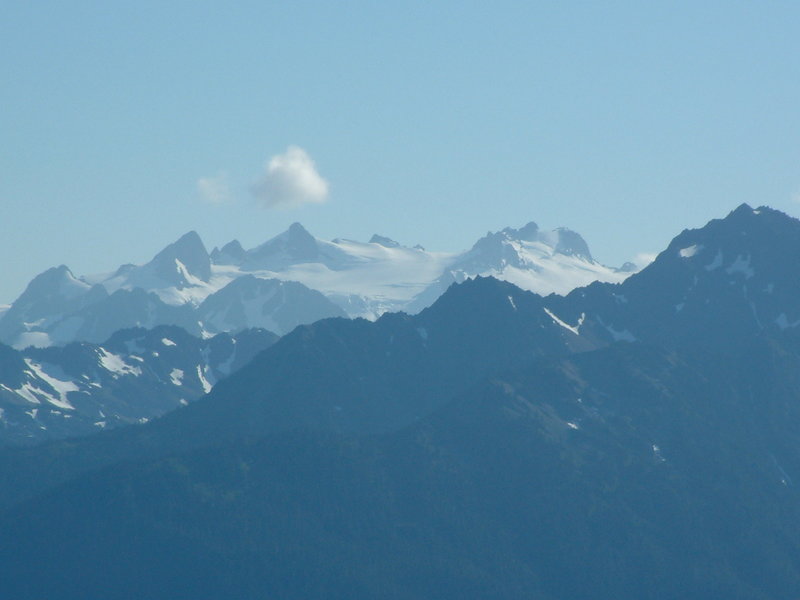 The view of Mount Olympus from Hurricane Ridge Visitor Center.