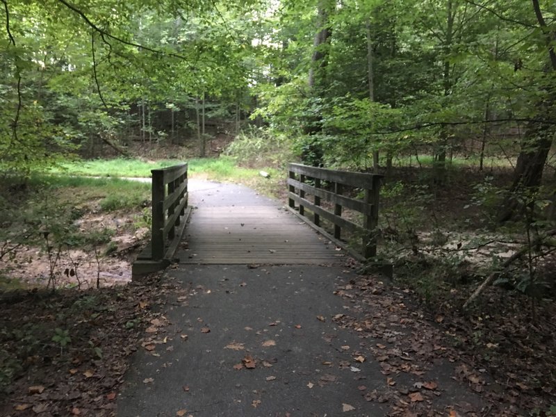 Bridge over stream at southern side of lake.