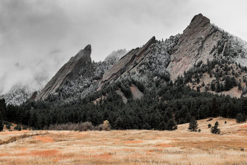 First snow of the year in the Flatirons.