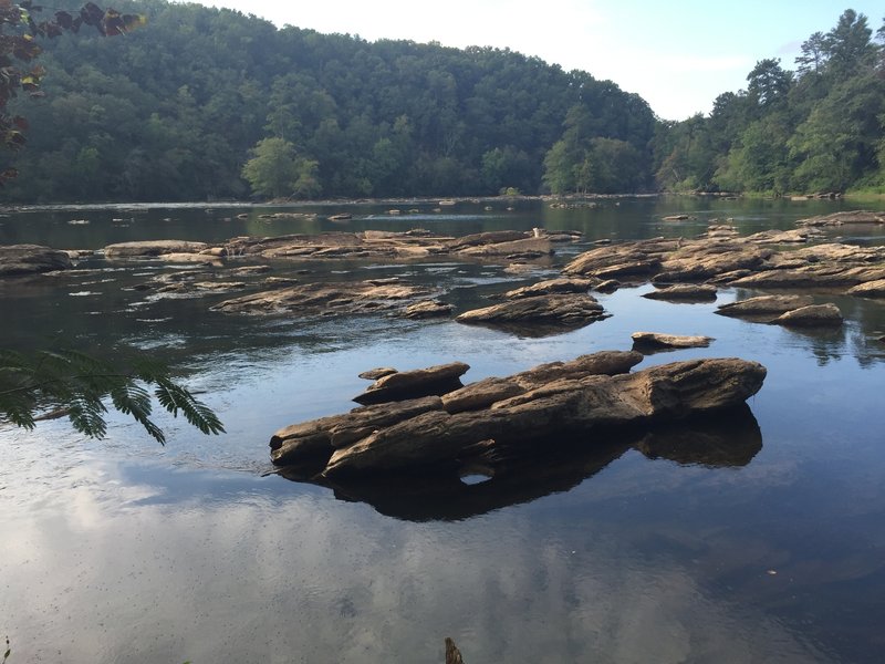 Looking out across the shoals on the river.