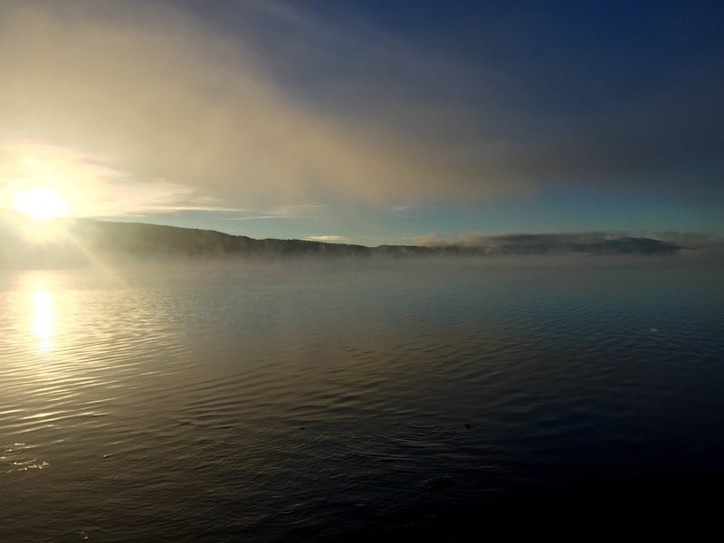 Sunrise on Shoshone Lake from Campsite 8S3.