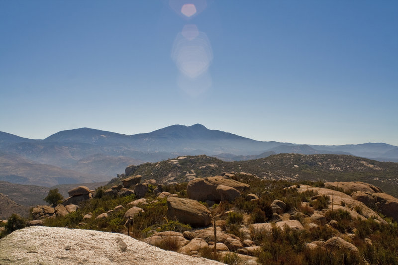 View of Middle Peak, Cuyamaca Peak and Mount Gower from the false Mount Gower with permission from 100peaks 100peaks.com