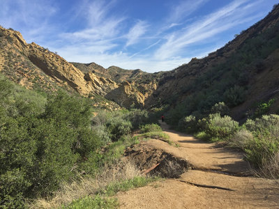 The canyon walls close in approaching The Narrows. Interesting rock formations abound in this unique stretch of trail.