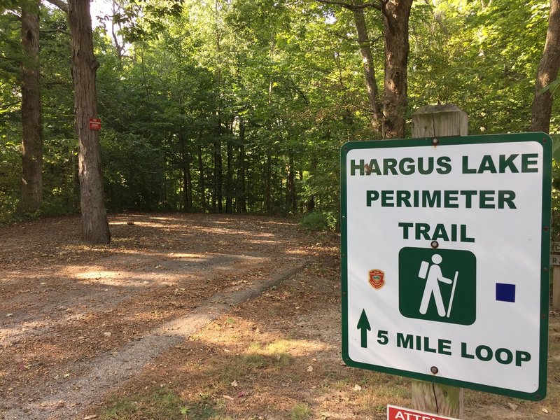 The entrance to the trail on the east side of the lake.