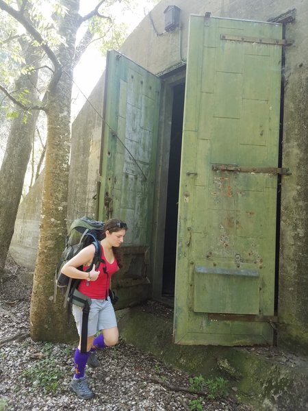 Exploring the WWII Naval munitions bunkers with my fiancee.