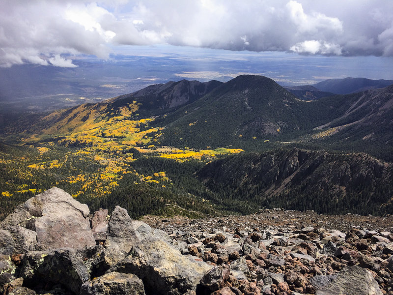 View from summit of Humphrey's Peak, towards the inner basin.