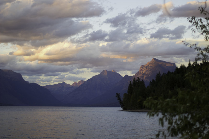 Sunset over Lake McDonald in Glacier National Park, Montana.