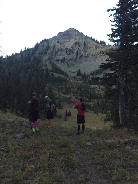 Mt. Baird in the background. Where the trail ends and you turn to the south to hit the northwest ridge.