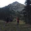 Mt. Baird in the background. Where the trail ends and you turn to the south to hit the northwest ridge.