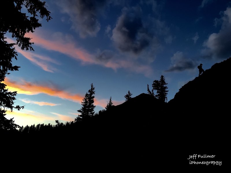 Climbing up the hillside to get to the northwest ridge line. Morning sunrises can be magical.