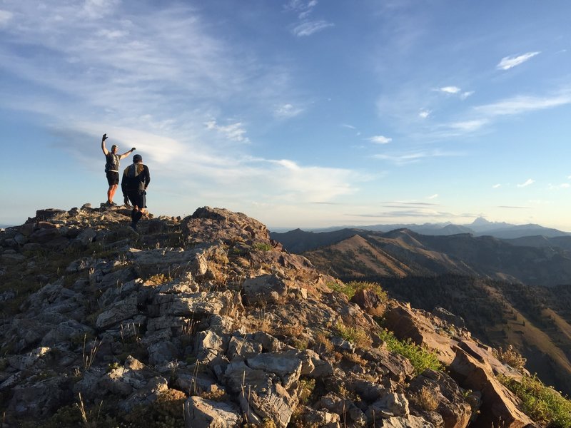 The view of the top with the Tetons in the background to the north.