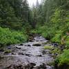 Eagle Creek at the end of the trail, is able to be forded most of the time with caution. Photo by John Sparks.