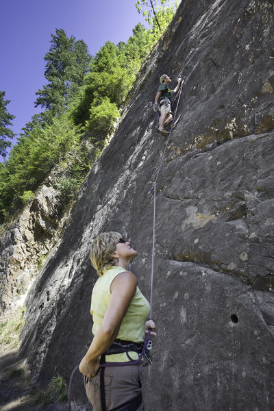 It is fun to watch the route climbers on Frenches Dome from the trail. Photo by Mt. Hood Territories.